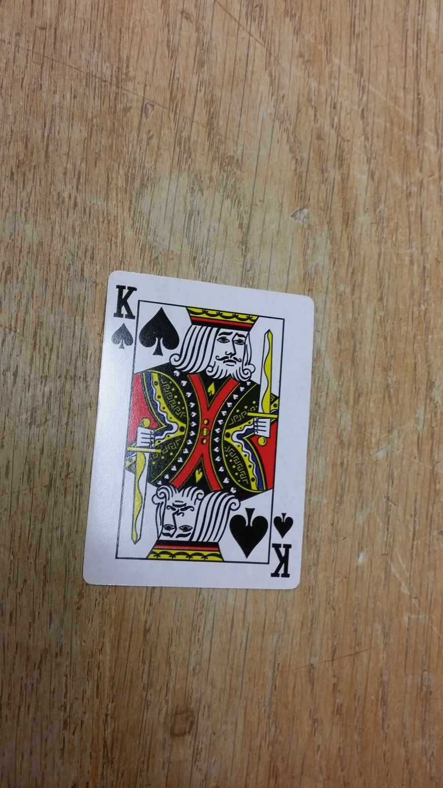 A card on the table felt